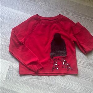Justice Red and Black Sweatshirt with Sequined Design